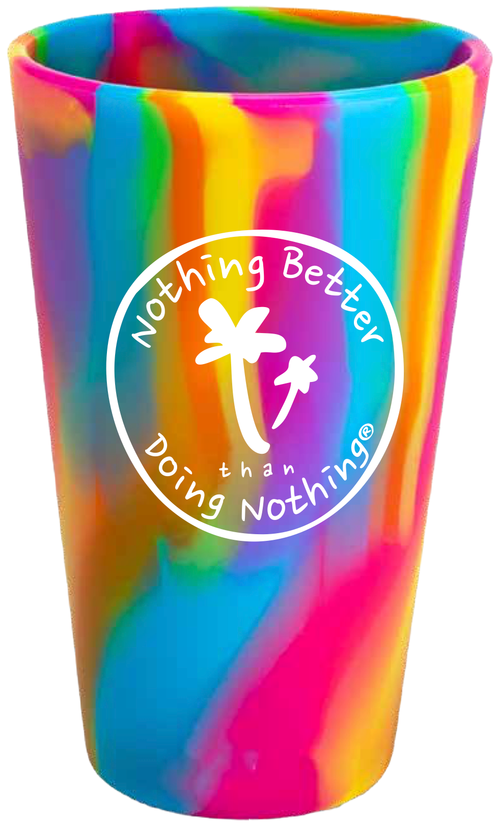 Silicone Rainbow Tie Dye Drinking Cup